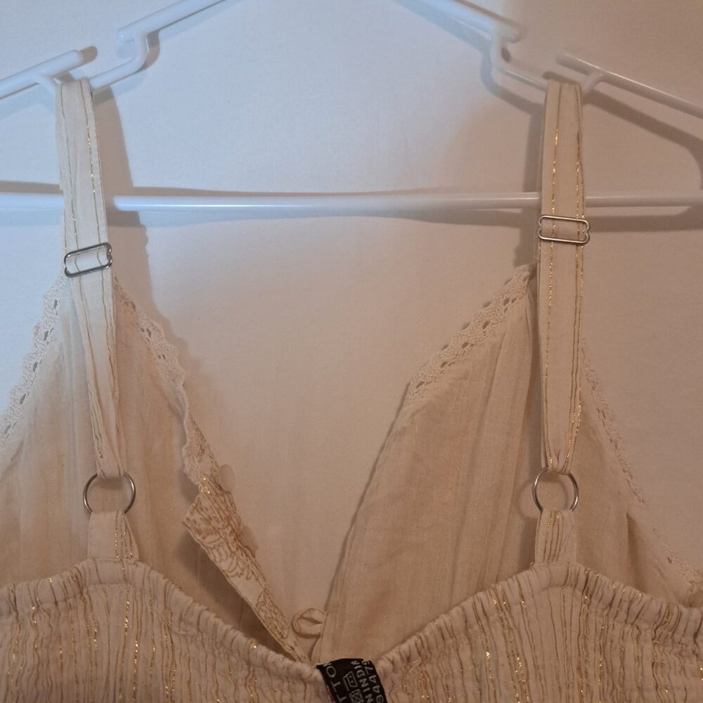 Anthropologie Cream and Gold Maxi Dress - Picture 10 of 16